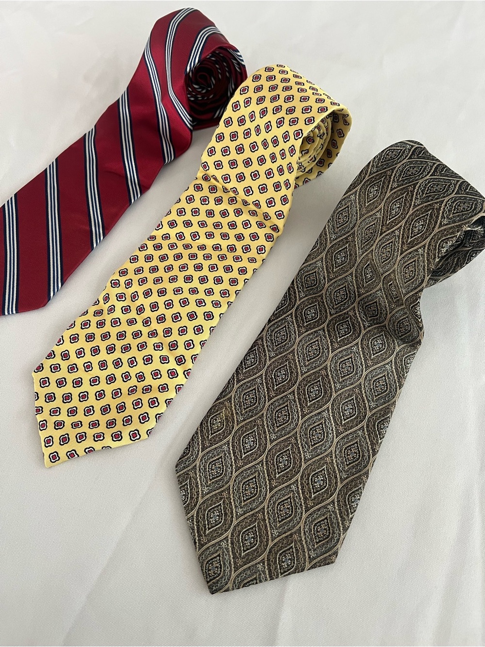 Classic Men's Neck Tie Pack - Yellow, Burgundy, Gray